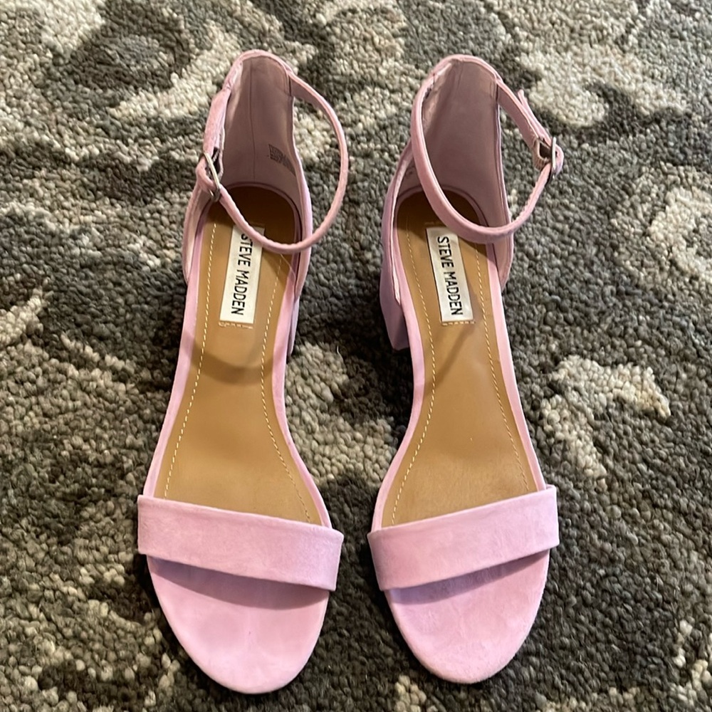 Steve Madden Lilac Suede Strap Block Heels